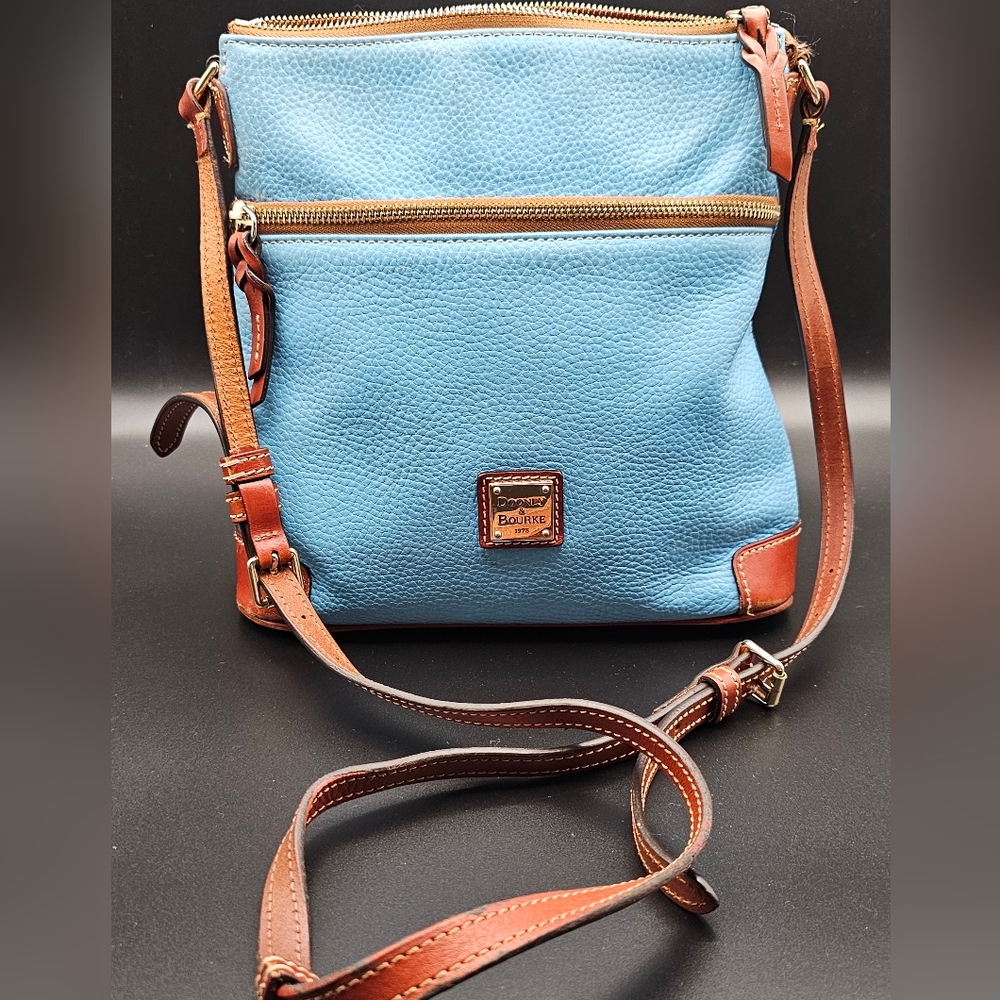 Dooney & Bourke Pebble Leather Crossbody Pale Blue